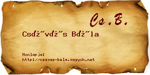 Csávás Béla névjegykártya